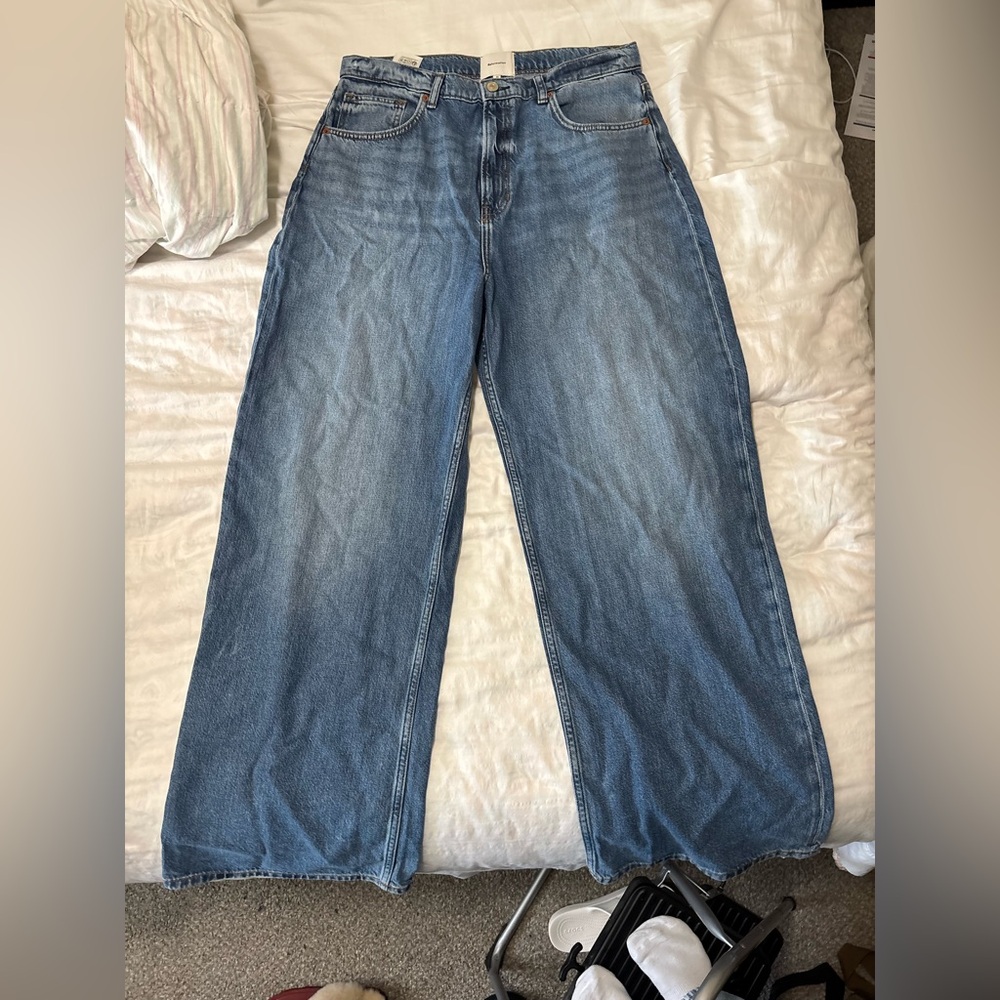 Reformation Cary Lived-in Wide Leg Jeans Blue - Size 31